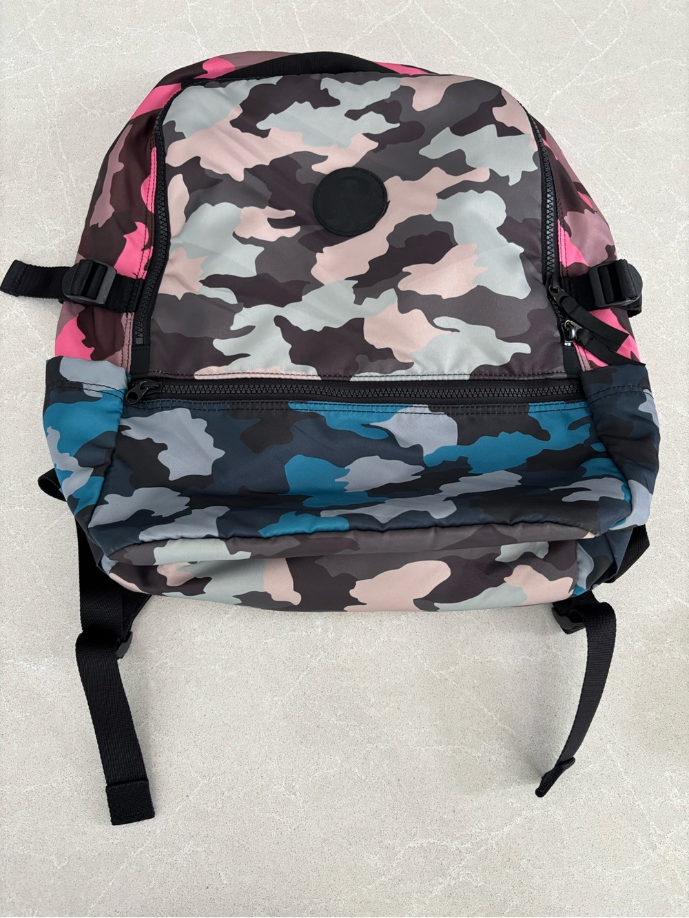 Lululemon New Crew Backpack 22L Heritage 365 Camo Multi Blue Pink Grey Retro